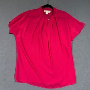 VTG Maggie Sweet Women's Pink Blouse Top Size 48 / 18 / XL Short Sleeve Collared